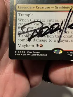 MTG Spider-Man Carnage, Crimson Chaos Play Promo Signed By Lucio Parillo! - Image 3