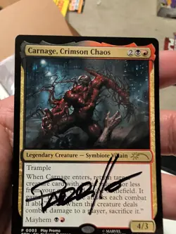MTG Spider-Man Carnage, Crimson Chaos Play Promo Signed By Lucio Parillo! - Image 4