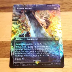 1x Buster Sword, Borderless Art Foil - 0351, Final Fantasy MTG NM 002 - Image 1