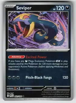 Seviper 062/094 Uncommon Phantasmal Flames Pokemon Reverse Holo Near Mint - Image 1