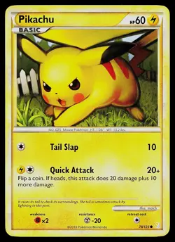 Pokemon Card - Pikachu HeartGold SoulSilver 78/123 Common - Image 1