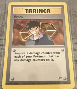 Pokemon TCG Trainer Brock Gym Heroes SHARP CARD. LP. RARE TRAINER. SEE PICS - Image 1