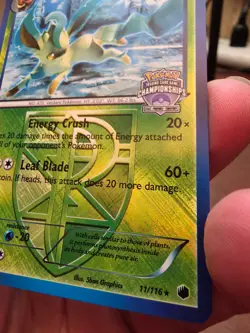 Pokemon Plasma Freeze State Championships Leafeon Promo cross hatched 11/116 - Image 3