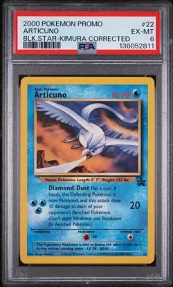 New Cert* Articuno Kimura Corrected PSA 6 Black Star Promo Pokemon 2000 WOTC #22 - Image 1