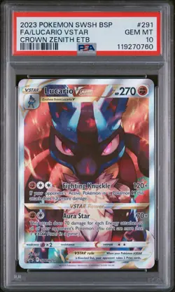 Lucario VSTAR SWSH291 (Pokemon 2023) PSA 10 - English Black Star Promo - Image 1