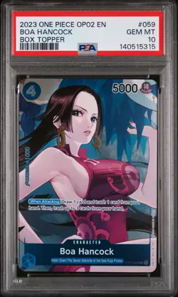 2023 ONE PIECE OP02-PARAMOUNT WAR BOX TOPPER #059 BOA HANCOCK PSA 10 - Image 1