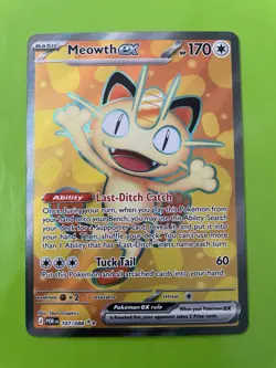 Pokemon Meowth EX POR 107/088 Rare Foil Basic Card 170 HP English - Image 1