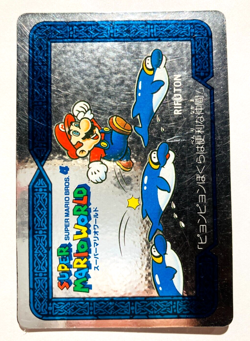 Super Mario World 4 Foil Card 5 Dolphin Japan Nagasakiya 1993 SNES Nintendo F/S - Image 1