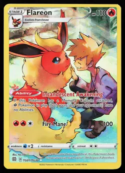 Flareon TG01/TG30 Ultra Rare Brilliant Stars Trainer Gallery Pokemon Card - Image 1