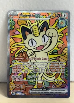 Meowth EX SIR Full Art Holo Rare Pokemon TCG Card 121/088 Perfect Order - Image 1