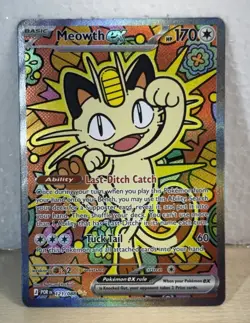 Meowth EX SIR Full Art Holo Rare Pokemon TCG Card 121/088 Perfect Order - Image 3