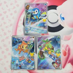 Piplup 042 + Chimchar 041 + Turtwig 040 - First Partner Pokemon Cards - #L384 - Image 1