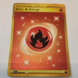 Pokemon TCG Basic Fire Energy Foil Card Lot 230/197 OBF 2 2023 English - Image 1