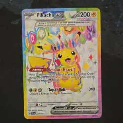 The Pokemon Company Pikachu ex Ultra Rare Full Art Holo 219/191 Sv08 Topaz Bolt - Image 3