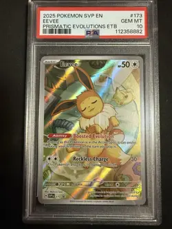 Pokemon TCG Eevee Prismatic Evolutions Black Star Promo Rare Holo PSA 10 173 Gem - Image 1