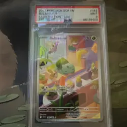 Pokemon Bulbasaur Illustration Rare 143/142 Sv07: Stellar Crown Holo PSA 9 2024 - Image 1