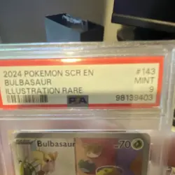 Pokemon Bulbasaur Illustration Rare 143/142 Sv07: Stellar Crown Holo PSA 9 2024 - Image 3