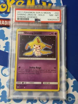 Pokemon Shining Jirachi Sun & Moon Shining Legends PSA 8 NM-MT 62/80 - Image 1