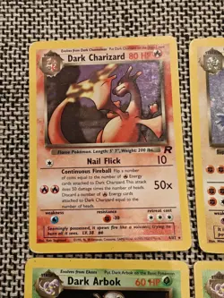 Vintage Team Rocket Pokemon 10 Card Lot Damaged Poor Condition Dark Charizard - Image 2