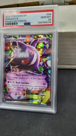 2014 GENGAR EX XY PHANTOM FORCES POKEMON TCG PSA 10 GEM MINT #34 - Image 3