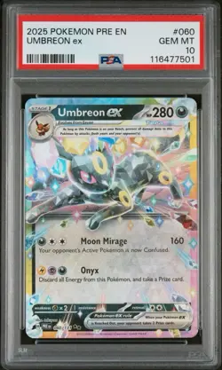Pokemon Umbreon ex Double Rare Holo PSA 10 Sv: Prismatic Evolutions 060/131 EN - Image 1