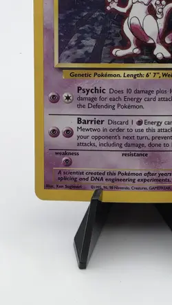 Pokemon TCG Mewtwo. Vintage HOLOGRAPHIC. Poor Condition Damaged. - Image 4