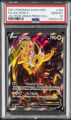2021 POKEMON SWSH BLACK STAR PROMO #183 FULL ART/JOLTEON V PSA 10 - Image 1