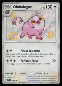 Oinkologne 208/091 Shiny Rare Paldean Fates Pokemon NM - Image 1
