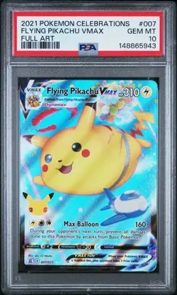 FLYING PIKACHU VMAX 007/025 PSA 10 2021 Pokemon Full Art Celebrations GEM MINT - Image 1