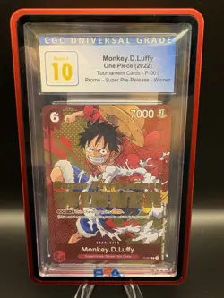 2022 One Piece Tournament Super Pre-Release Winner Monkey D Luffy P-001 CGC 10 - Image 1