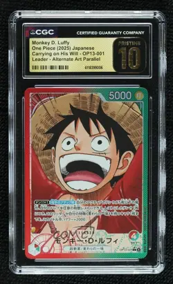 2025 One Piece Carrying on His Will Japanese Alt Art Monkey D Luffy CGC 10 - Image 1