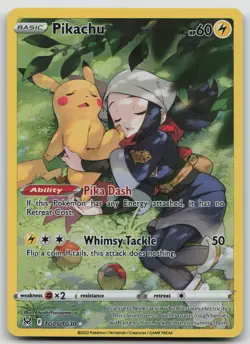 2022 Pikachu & Akari TG05/TG30 Swsh11 Lost Origin Trainer Gallery Holo Nm Card - Image 1
