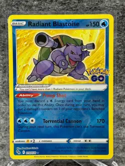 Radiant Blastoise 018/078 Holo Pokemon GO Pokemon Card - Image 1