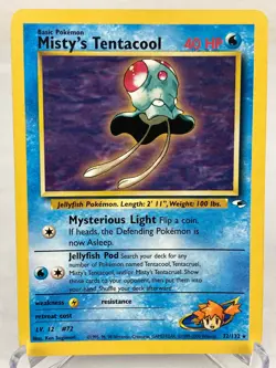 Misty's Tentacool 032/132 Gym Heroes WOTC Rare Pokemon Card - Lightly Played - Image 1