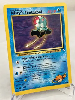 Misty's Tentacool 032/132 Gym Heroes WOTC Rare Pokemon Card - Lightly Played - Image 2