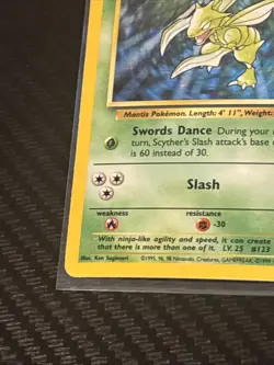 Pokemon Scyther TCG Jungle Holo Card 10/64 Unlimited Rare, Vintage LP Condition - Image 3
