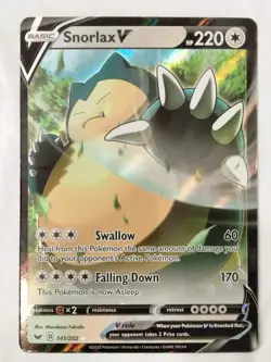 Snorlax V Pokemon Sword & Shield Base Set 141/202 Ultra Rare NM - Image 1