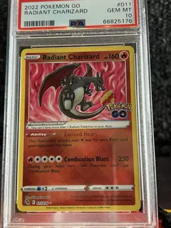 Pokemon TCG Radiant Charizard Holo Rare Card 011/078 Pokemon Go PSA 10 - Image 1