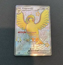 Pokemon Pidgeot ex 221/091 SV: Paldean Fates Shiny Ultra Rare Full Art Holo - Image 1
