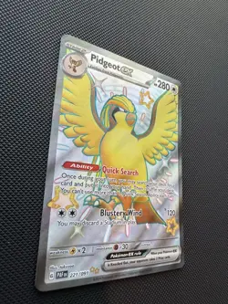 Pokemon Pidgeot ex 221/091 SV: Paldean Fates Shiny Ultra Rare Full Art Holo - Image 3