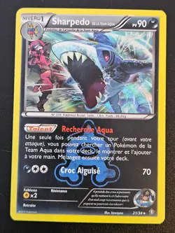 French TEAM AQUA'S SHARPEDO 21/34 HOLO R DOUBLE CRISIS POKEMON REVERSE HOLO MP - Image 1