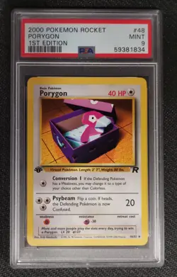 2000 POKEMON ROCKET PORYGON #48 1st EDITION PSA 9 - Image 1