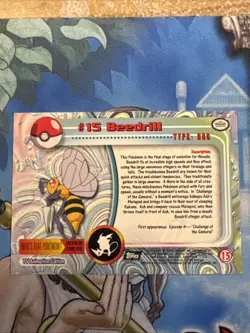 Beedrill #15 Topps Black Label TV Animation Edition Holo Pokemon 1999 HP - Image 2
