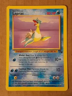 Pokemon Lapras 25/62 Fossil Rare LP See Pictures - Image 1