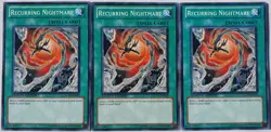 Yugioh 3x Recurring Nightmare GLD4-EN041 Common Limited Ed Near Mint Playset - Image 1