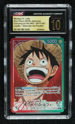 2025 One Piece Carrying on His Will Japanese Alt Art Monkey D Luffy CGC 10 - Image 1