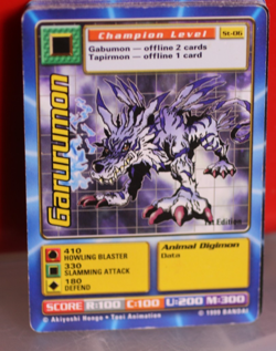 1999 Digimon Digi-Battle Starter Deck 1st Edition #ST06 Garurumon Card! - Image 1