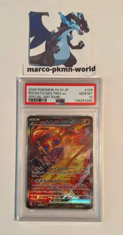 Pokemon Card - Rocket's Moltres ex 124/098 PSA 10 - The Glory of Team Rocket JAP - Image 1