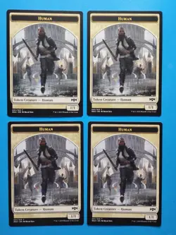 MTG 4x Human Token x4 NM Ravnica Allegiance Magic Playset White 1/1 - Image 1