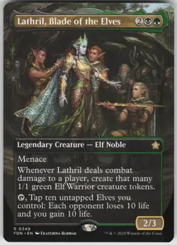 MTG Lathril, Blade of the Elves (Borderless) NM Foundations Magic 349 - Image 1